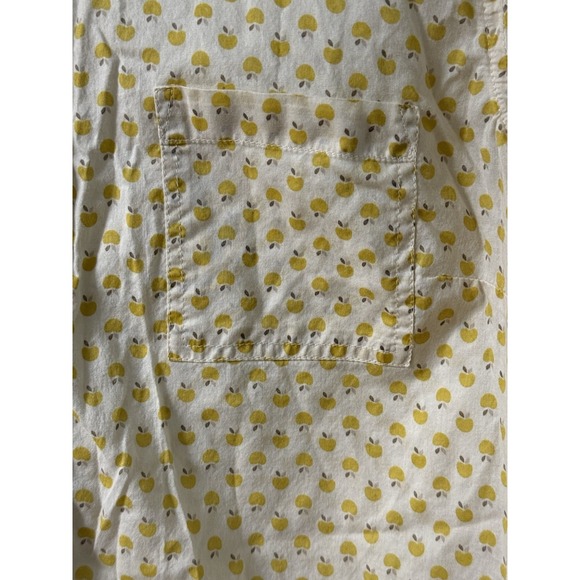 Halogen Golden Yellow Apples‎ Academia Fall Teacher Button Down Top Petite Large - Picture 7 of 9